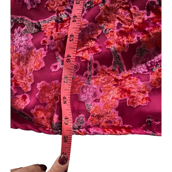 Boohoo Pink Devore Velvet Floral Cowl Neck Maxi Dress Size 4 Y2K Wedding EUC - Picture 14 of 16